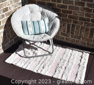 Saucer Chair-Rug-Pillow 
